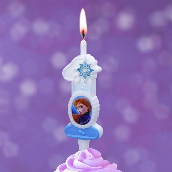 Свеча Цифра 1 Холодное сердце 12см 0791