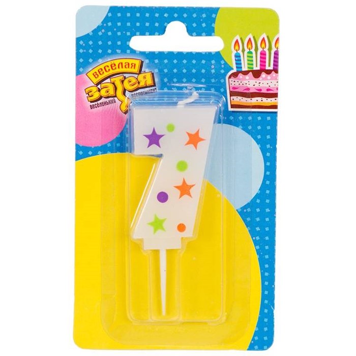 Свеча Цифра 7 Звезды 5см 1502-4231