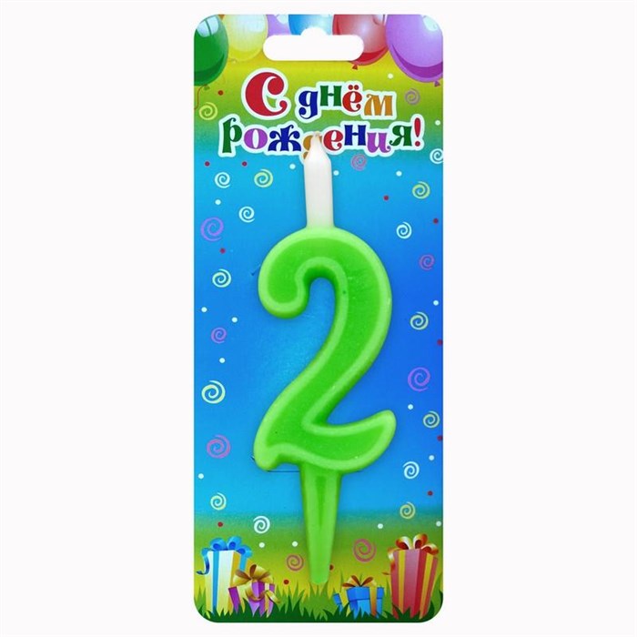 Свеча Цифра 2 Разноцвет 3110