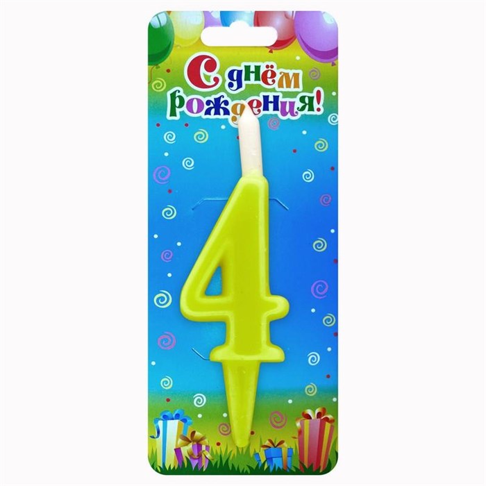 Свеча Цифра 4 Разноцвет 3104