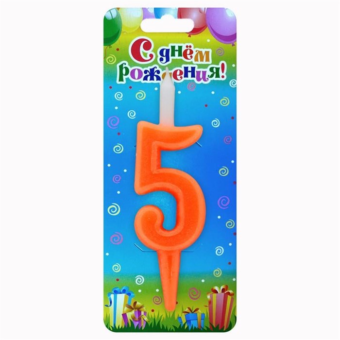 Свеча Цифра 5 Разноцвет 3105