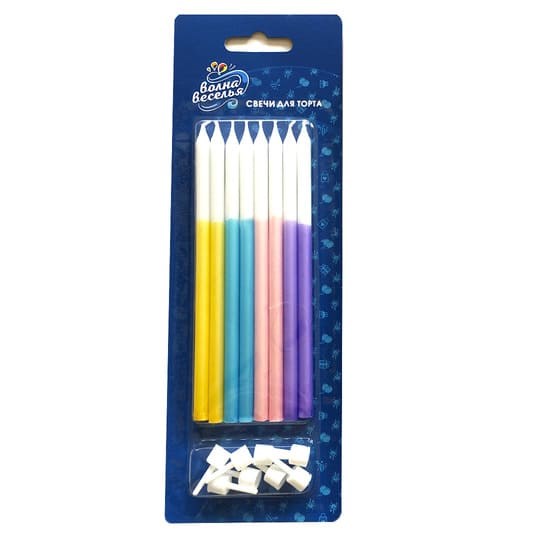 Свечи Гармония Ассорти Перламутр 12см 8шт 802706