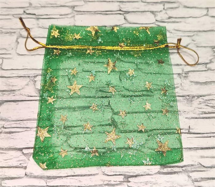 Мешочек органза зеленый Звездочки 10*12 577295 577295-2