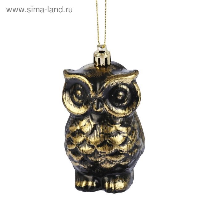 Украшение новогодние пластик 7*4,5см совушка темная 2122495 2122495
