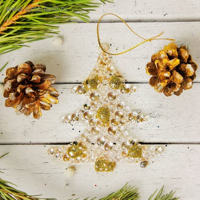 Украшение елочное Елка пузыри 2шт 9*9,5см 2372161 2372161