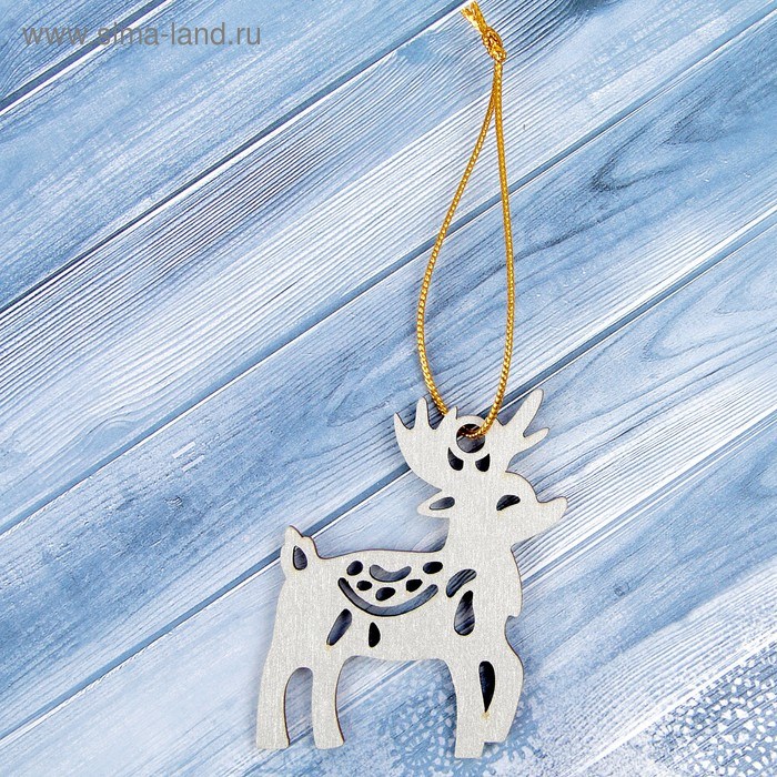 Подвеска на елку Маленький олененок серебро 8,6*8,6см 2895185 2895185