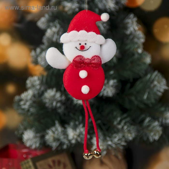 Подвеска мягкая Снеговик с блёстками 6,5*20см 3544135 3544135