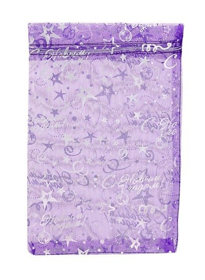 Мешочек органза С новым годом фиолетовый 20*30см 688200 688200