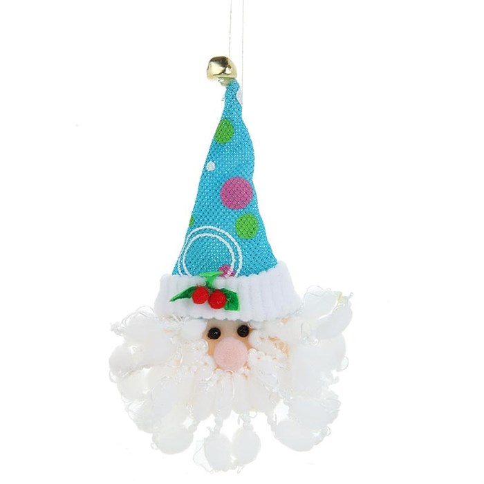 Мягкая игрушка Дед Мороз в высоком колпаке 8см голубой 514028 514028