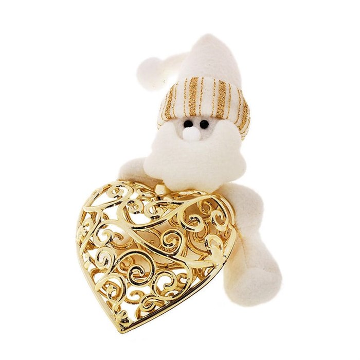 Мягкая игрушка сердце резное Дед мороз 8см 540607 540607