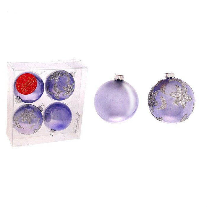 Набор шаров пластик d-7см 4шт Лунный свет Фиолетовый 717924 717924