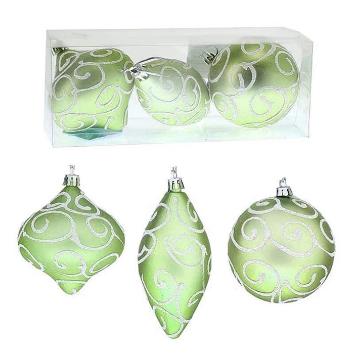 Украшение Кружевной узор 3шт ассорти 8см зеленый 685126 685126