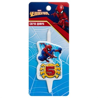 Свеча Цифра 5 Человек-Паук 7см 3535