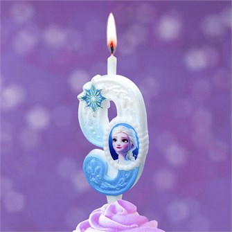 Свеча Цифра 6 Холодное сердце 12см 0796