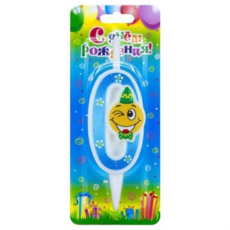 Свеча Цифра 0 Смайлик 3200