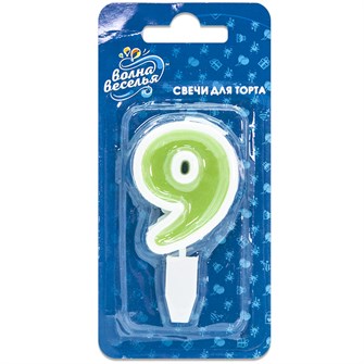 Свеча Цифра 9 Ассорти 5см (наличие цвета необходимо уточнять) 132609