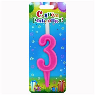 Свеча Цифра 3 Разноцвет 3103