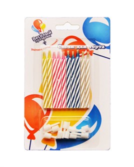 Свечи Негаснущие с держателями 10шт 131002