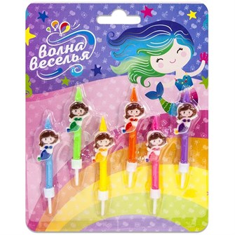 Свечи Русалочка Ассорти 6см 6шт 620156