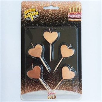 Свечи на шпажках Сердца 5шт 1502-3011 1502-3011