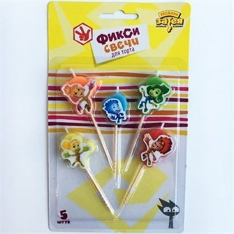 Свечи на шпажках Фиксики 5шт 1502-2860 1502-2860