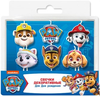 Свечи Щенячий Патруль 6,5 см 6 шт. 501229