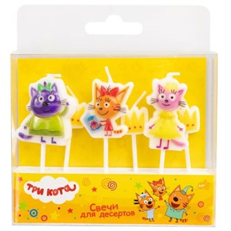 Свечи Три Кота Принцессы 7,5 см 5 шт. 703053