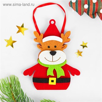 Набор для творчества - создай елочное украшение из фетра Новогодний олень в шарфике 3555019 3555019