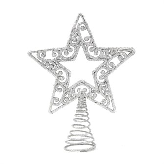 Верхушка на елку Звезда Серебряная 19057-PB