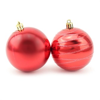 Новогодние шары Красные 8см набор 4шт 19934-PB