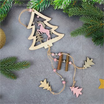 Новогодняя подвеска Новогодний единорог с подвесами елочками 3608966 3608966
