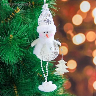 Мягкая белая игрушка круглая 18см снеговик 2131277 2131277