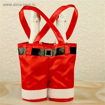 Чехол-сумка для бутылок Штаны Деда Мороза цвет красный 2884881 2884881