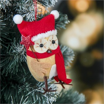 Мягкая совушка яркая 9см в шапочке 3249352