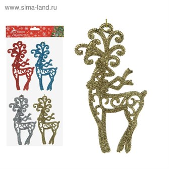 Украшение новогоднее Олени резные 6,5*14см 4шт 1400054 1400054