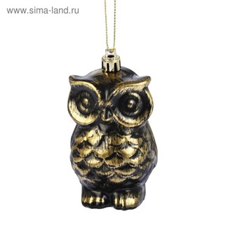 Украшение новогодние пластик 7*4,5см совушка темная 2122495 2122495