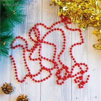 Бусы на елку 2,7м Шарики красные d-7мм 2371385 2371385