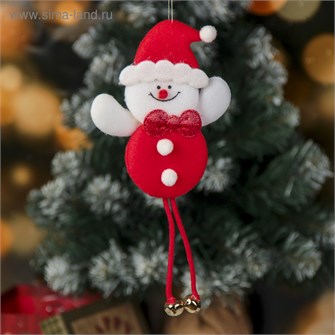 Подвеска мягкая Снеговик с блёстками 6,5*20см 3544135 3544135