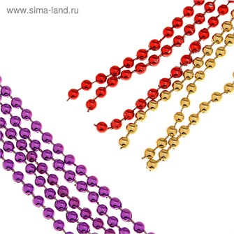 Бусы на елку 2,7 м шарики d-5 мм красные 905715 905715