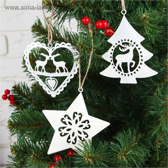 Подвеска металлическая Новогодние чудеса белый 3567206 3567206