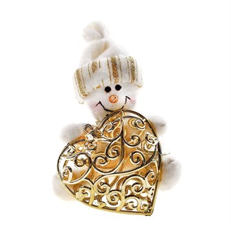 Мягкая игрушка сердце резное Снеговик 8см 540606 540606