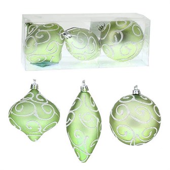 Украшение Кружевной узор 3шт ассорти 8см зеленый 685126 685126