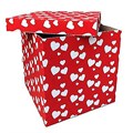 Коробка для шаров 70*70*70 красная с сердечками 20000387
