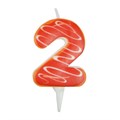 Свеча Цифра 2 Пончик 6см 6058012