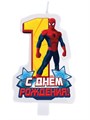 Свеча Цифра 1 С днем рождения! Человек Паук 9*15см 1169271 1169271