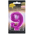 Свеча Цифра 9 Ярко-розовая 8см 1502-6103
