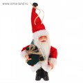 Дед Мороз В красной шубке с зеленым мешком 9*14см 3555379 3555379